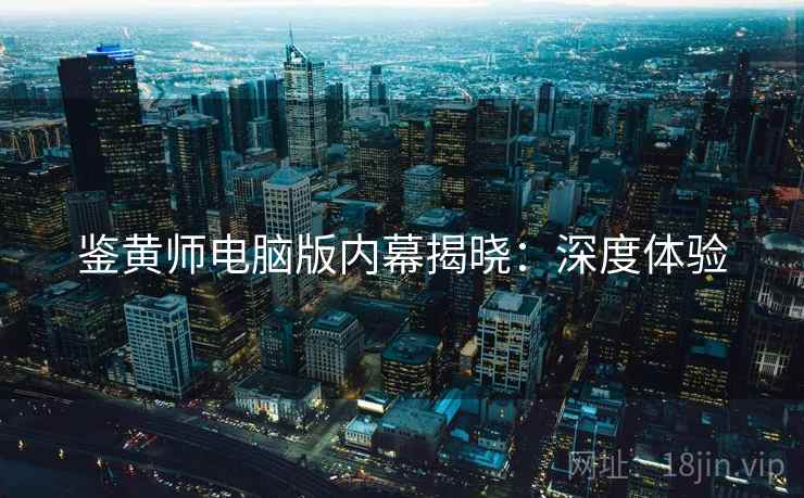 鉴黄师电脑版内幕揭晓：深度体验